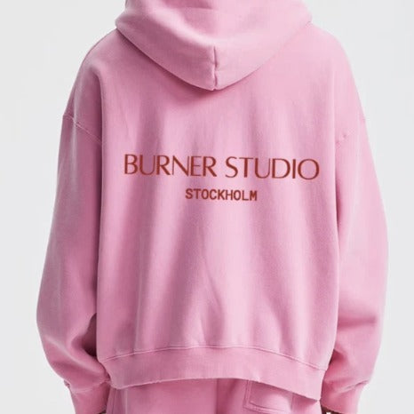 The Off Duty Hoodie in Pink — back